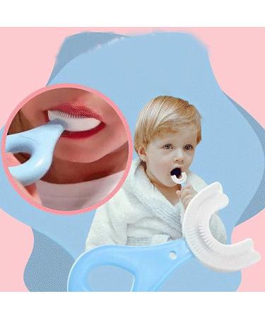 ROOYA 2x U-Shape Toothbrush for Kids - 360 Food-Grade Silicone Brush Head (Blue) - Ideal for Healthy Oral Care - Buy Online on GoSupps.com