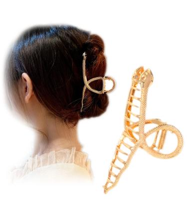 Snake Shape Metal Hair Clips Large Hair Claw Clamps Shark Hair Claw Barrette Hair Clamps Hair Clips Fashion Hair Accessories for Women and Girls Gold