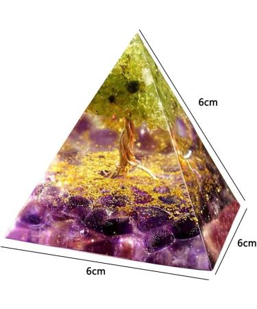 Moonstone Crystal Orgone Pyramid - Energy Tower with Chakra Stones and Flower of Life Design - Buy Online on GoSupps.com