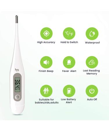 LAEEKCKC Femometer Digital Thermometers Oral Thermometer Adults Kids Babies Accurate Switchable Body Temperature Thermometer (grey) - Buy Online on GoSupps.com