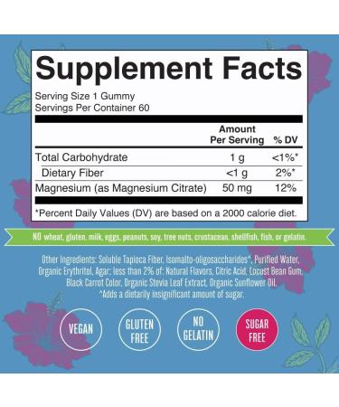 MaryRuth's Magnesium Citrate Gummies | 2 Month Supply | Sugar Free | Calm Supplement for Adults & Kids | Bone Nerve Gut Health | Vegan & Non-GMO | 60 Count - Buy Online on GoSupps.com