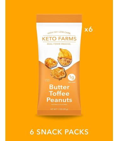 Keto Farms Butter Toffee Peanuts | Keto Candy Snacks (1g Net Carb) - Low Sugar, High Flavor 6 Count - Buy Online on GoSupps.com