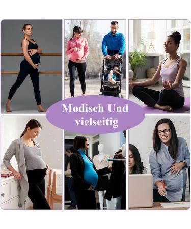 Aomig Women's Maternity Leggings Over Bump | Stretchy & Adjustable Pregnancy Pants | High Waisted Belly Support | Full-Length Cropped Pants for Pregnant Women - L 2pcs - Buy Online on GoSupps.com