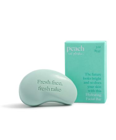 Peach not Plastic Facial Cleanser | Hydrating Face Soap with Hyaluronic Acid for Hydrated & Healthy Skin| Bar Soap for Dry & Normal Skin | Plant-based  Vegan | 3oz
