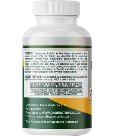 Potassium Iodide 65mg - Thyroid Support Dietary Supplement - 2 Months Supply - Non-GMO - Made in USA - Exp 03/2029 - Buy Online on GoSupps.com