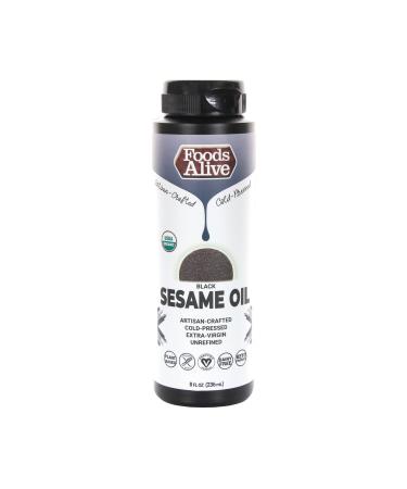 Foods Alive Artisan Cold-Pressed Organic Black Sesame Oil 8 fl oz (236 ml) - Buy Online on GoSupps.com