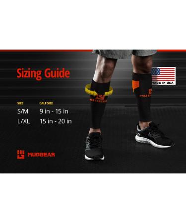 Compression Calf Sleeves for Running & Sports Recovery | Graduated Muscle Support - Large/XL - Black/Gray  - Buy Online on GoSupps.com