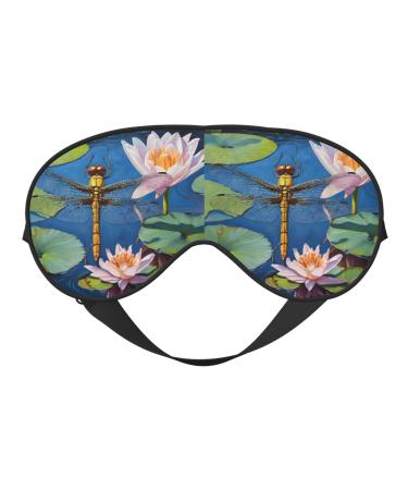 Sleep Mask Eye for Women Men Reusable Soft Blackout Eye Masks Covers for Night Better Sleep Travel Camping Road Trip Essentials Gifts for Him Her - Dragonfly Painting