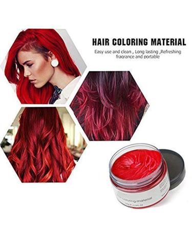 Temporary Hair Wax Color - Washable Hairstyle Dye for Men & Women | Natural Ingredients - 120g Red - Buy Online on GoSupps.com