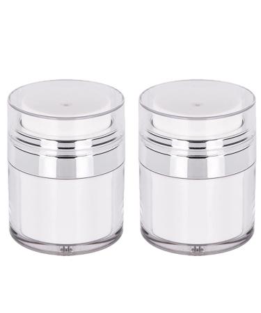 Cream Jar Vacuum Bottle, 30ml Airless Pump Jar Bottles Portable Lotion Dispenser,Travel Containers For Lotions And Creams Leak Proof, Airless Pump Bottles For Toiletries Cosmetic Container(2pcs)