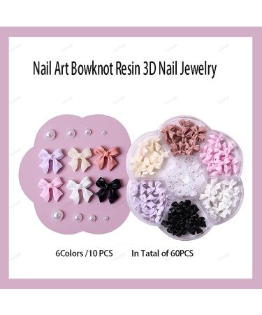 3D Bow Nail Charms | Rhinestone Bow-Knot Nail Art Studs | DIY Nail Design Accessories - Buy Online on GoSupps.com