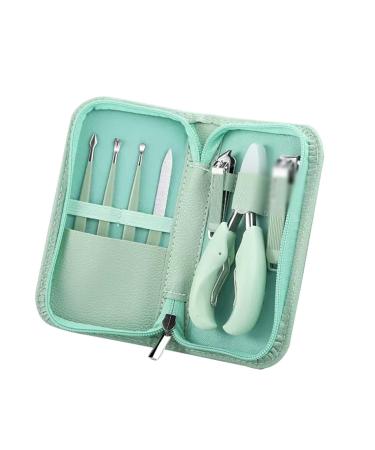 Nail Scissors Nail Clippers Kit Manicure Set with Non Slip Handle Super Sharp Curved Grooming Tool for Men Women Travel Home Toenail Clippers (Color : Green A)