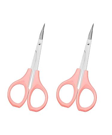 RIENER 2 Pack 4" Curved Craft Scissors for Trimming Shaping Eyelash Extensions Eyebrow Extensions