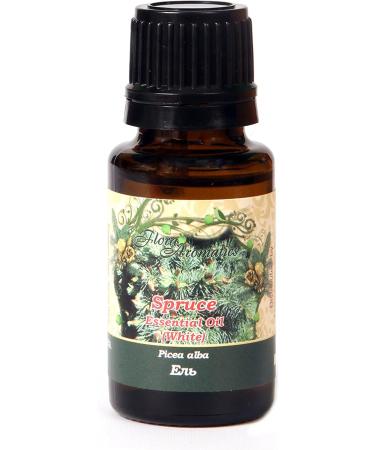 Flora Aromatics Spruce White Essential Oil 15ml / 0.5 Fl OZ | 100% Pure Therapeutic Grade (Undiluted Natural)