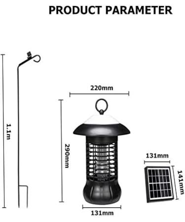 Solar Mosquito Killer Lamp Outdoor Mosquito Killer Lamp 360 UV Trap Waterproof Camping Lantern 2in1 Portable USB Anti Mosquito Fly Insect Killer Lamp - Buy Online on GoSupps.com