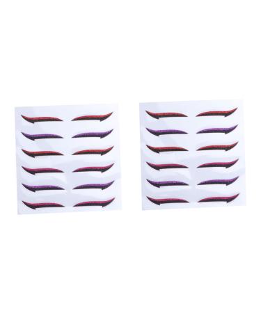Healvian 12 Pairs Glitter Eyeliner Eyelid Strips Instant Pink Glitter Sticker