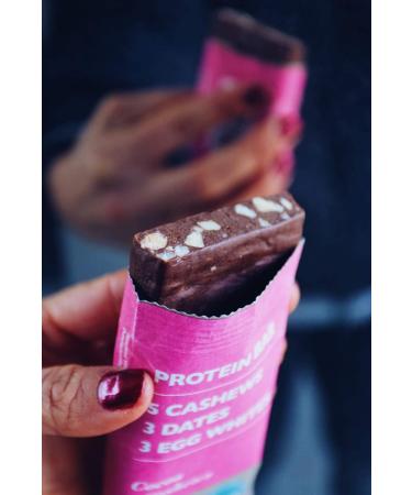 The Protein Kitchen 100% Natural Protein Bars (12 x 55g) - No Added Sugar Nutritional Protein Bars - Cashews & Cocoa - Egg Whites from Free Range Chickens Low Calorie Protein Bars Snack Bars - Buy Online on GoSupps.com