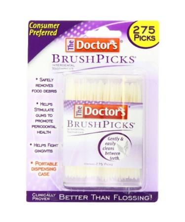 The Doctor's BrushPicks Interdental Toothpicks | Helps Fight Gingivitis | 275 Picks | Pack of 3