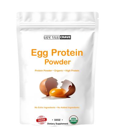 BUY THE CRAVE Egg Protein Powder Egg White Powder Soybean Powder Lactose Free Protein Powder - Unflavored & Dairy Free (32 OZ)