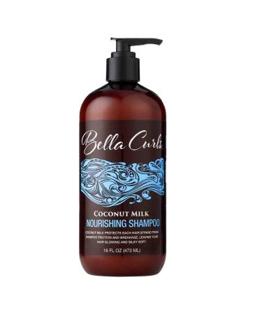 Bella Curls Coconut Milk Nourishing Hair Shampoo  16 Oz Nourishing Shampoo