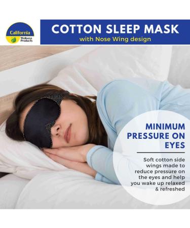 California Wellness Sleep Mask for Men and Women | Eye Mask for Airplane Travel | Adjustable Headband Blindfold in Blue Cotton | Includes Black Mask and Eye Pillow - Buy Online on GoSupps.com