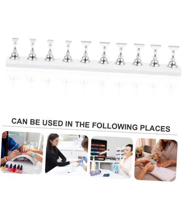 WOFASHPURET Metal Stand 1 Set Nail Art Base Press on Nail Stand Beauty Nail Display Acrylic Metal Nail Mud Creative Nail Display 19.50X2.00X0.80CM Silver - Buy Online on GoSupps.com