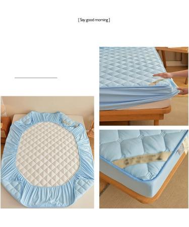MHXY Waterproof Mattress Protector - Cooling Breathable Soft Cushion for Deep Pocket Mattresses (Innocent Blue 200x200cm) - Buy Online on GoSupps.com