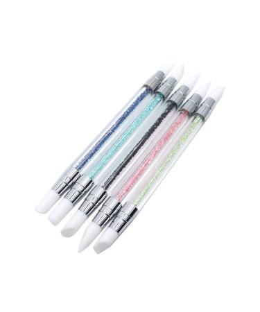 Sscon 5pcs GEL Nail Art Carving Pen Dual Tipped Silicone Nail Art Painting Pen, Five Color