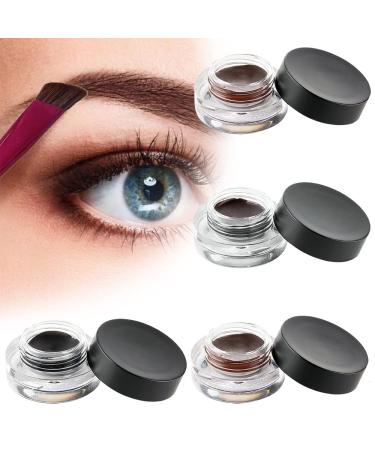 4D Hair Stroke Brow Stamp Brush Set with Eyebrow Concealer Contour Brush - Light Brown - Buy Online on GoSupps.com