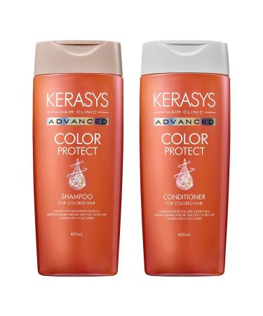 Kerasys Advanced Keratin Ceramide Ampoule Clinic for Colored Hair Color Protect 13.5 fl oz / 400 ml (Shampoo + Conditioner Set)