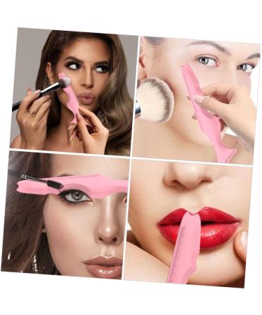 PLAFOPE Silicone Eyeliner Stencil 2pcs Silicone Beauty Ruler Eyelash Spoolies Face Cream Applicator Eyebrow Template With Wings 15.00X4.15X0.50CM Pink-1 - Buy Online on GoSupps.com