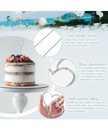Skytowards Heart Cake Topper - Elegant Wedding Cake Decor | Crystal Torten Plug & Silver Cake Plug for Memorable Celebrations - Buy Online on GoSupps.com