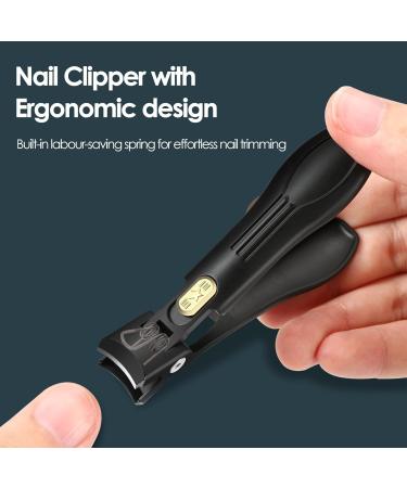 DUAIU Nail Clippers for Thick Nails Self-Locking Toe Nail Clipper Ergonomic Ingrown Toenail Clippers for Seniors with Catcher Manicure Pedicure Gift for Men and Women - Buy Online on GoSupps.com