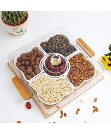 Vnook Creative Acrylic Multi-Section Snack Serving Tray Set Divided Appetizer Serving Tray Set Relish Platter Nut Dishes For Chips - Buy Online on GoSupps.com