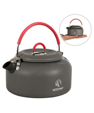 REDCAMP 0.8L/0.9L/1.4L Outdoor Camping Kettle, Aluminum Tea Kettle with Carrying Bag, Compact Lightweight Coffee Pot 0.8L Mini