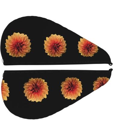 Orange Dalia Microfiber Hair Towel Wrap - Super Absorbent Coral Velvet for Long Curly & Thick Hair - Quick Dry Hair Cap for Women - Buy Online on GoSupps.com