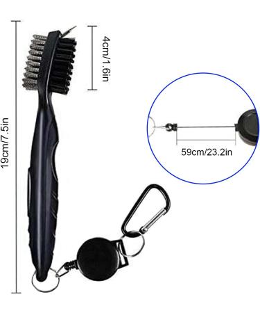 SHENGQIDZ Golf Club Brush - Groove Cleaner with Retractable Zip-line and Carabiner | 1 Pack Black - Buy Online on GoSupps.com
