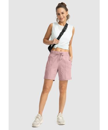 Soothfeel Women's Hiking Cargo Shorts - Quick Dry Athletic Golf Shorts - 7 Inch - H-pink, X-Small - Buy Online on GoSupps.com