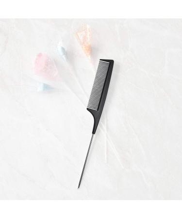 Professional Anti-static Carbon Fibre Metal-Pin Tail Comb- Heat Resistant Barber & Salon Rattail Comb with Non-skid Parting Comb- Fine Tooth- Black - Buy Online on GoSupps.com