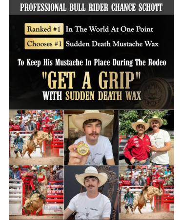 Mustache Wax Strong Hold for Men | Sudden Death Moustache & Beard Wax 1oz Tin | Perfect for Handlebar Mustaches | No Heat Required | Death Grip Grooming - Buy Online on GoSupps.com