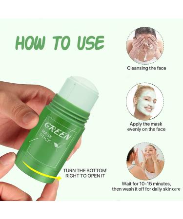 Natural Green Tea Mask Stick for All Skin Types - Purifying Clay Mask for Oil Control Acne & Blackhead Treatment - Unisex Skincare - Buy Online on GoSupps.com