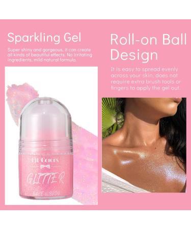  Jiounie Roll-on Roll On Glitter Gel Body Face Hair 25ml Pink - Buy Online on GoSupps.com