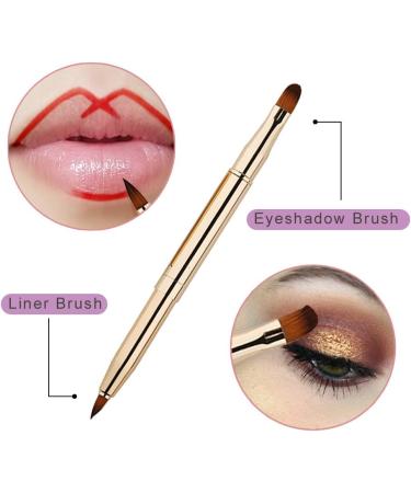 3 Pieces Retractable Lip Brush Dual End Lip Concealer Brushes Lipstick Eyeshadow Foundation Makeup Brush Tool Applicators Set with Cap (Gold Black Purple) - Buy Online on GoSupps.com