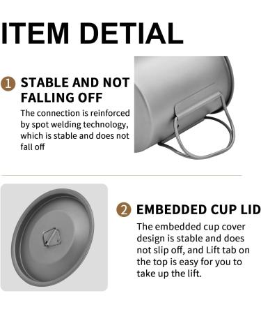 400ml Titanium Coffee Mug with Lid and Folding Handle - Perfect for Camping, Hiking, and Traveling - Buy Online on GoSupps.com