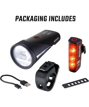 Sigma Sport Aura 100 / Blaze Link Set - Cordless StVZO Approved Front & Back Bicycle Lights for Safe Night Riding - Buy Online on GoSupps.com