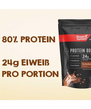 Power System Protein 80 Powder Chocolate - 24g Protein Gluten-Free 6 x 360g | International Shipping Available - Buy Online on GoSupps.com