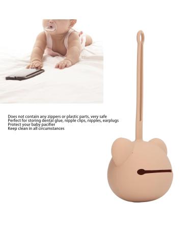 Silicone Pacifier Storage Case - Dustproof & Practical for Newborns | Soft Coffee Color Dental Glue Case - Buy Online on GoSupps.com