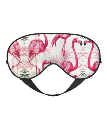 Flamingos On White Sleep Mask-Adjustable Breathable Fashionable Eye Mask for A Comfortable Sleep Experience