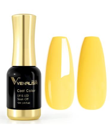 VENALISA 12ml Milky Yellow Gel Nail Polish Soak Off Nail Lamp UV LED Natural Nail Gel Polish Nail Art DIY Manicure French Gifts 0.43 OZ 1049- Milky Yellow