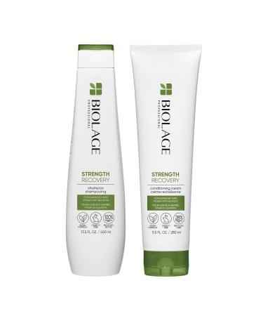 Biolage Strength Recovery Shampoo & Conditioner Set | Gently Cleanses & Reduces Breakage | For All Damaged & Sensitized Hair Types | Vegan | Cruelty-Free Shampoo & Conditioner 13.5 Fl Oz - Buy Online on GoSupps.com